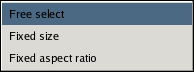 Size Constraint Option Menu for the Ellipse Select tool